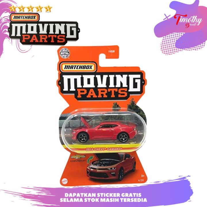 MatchBox Moving Parts 2016 Chevy Camaro Merah Open Cap TD