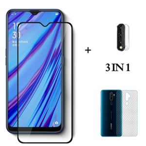 🎉 Ready Stock【 3 in 1 Tempered Glass 】 OPPO A16k A16 A15 A15S A74 A94 A54 A35 A3S A5 A5S A7 A9 A12 A12E A32 A52 A53 A92 F9 F11 Reno 6 6Z Z Pro 2020 2021 tection Film 3 in 1 Tempered Glass Film + Back Film + Camera Lens Film
