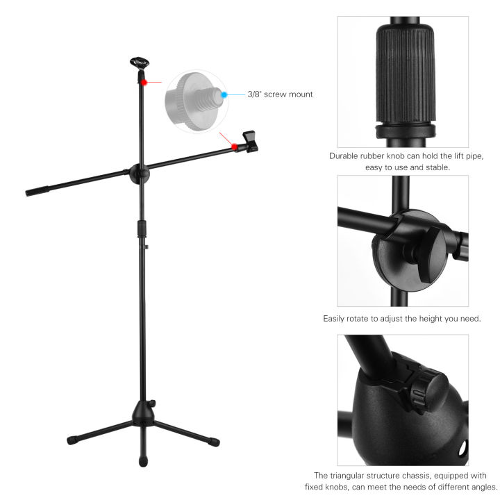 Hot Microphone Tripod Stand Boom Floor Model Adjustable Height