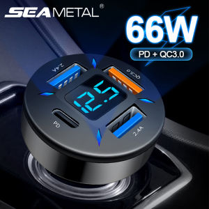Tẩu Sạc Ô Tô Sạc Nhanh Quick Charge 66W 3.0 Có 4 Cổng Sạc Đèn Led cục sạc nhanh trên ô tô xe máy cho xiaom iphon samsung