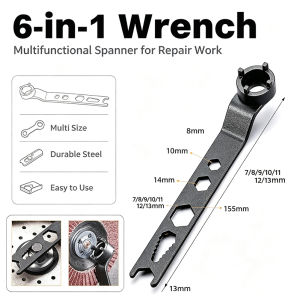 6 in 1 Angle Grinder Machine Accessories Four Claw Wrench Thickened High Hardness for Angle Grinding