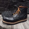 Xrider Safety Boots Moc toe redwing full black Cow Leather. 