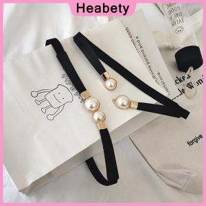 Heabety Pearl Buckle Belt PU Leather Dress Skirt Waist Elastic Thin Women Belts Ladies Waistband Accessories