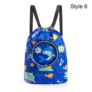 Kids Swim Bag Waterproof Cute Children Swimming Bag Beach Backpack Wet and Dry Separation Storage