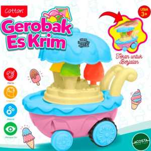 Mainan Anak gerobak Ice Cream Mini 49089 Bisa Jalan Lucu Kemasan Kardus | Mainan Edukasi Anak Dorongan Ice Cream Ukuran Kecil Bahan Dari Plastik Berkualitas | Stroller Anak Mini Cotton Terbaru Murah