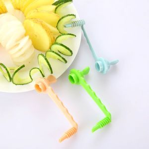 NCNC(OKDEALS01) Manual Spiral Screw Slicer Plastic labor-saving Rotate Potato Slicer Kitchen Gadgets Vegetable Tool Potato Spiral Slice Cutter Cucumber