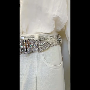 Popular Rhinestones Belt for Women and Teens Evening Party Dress Belt Pin Buckle Belt for Everyday Use All Age Accessory