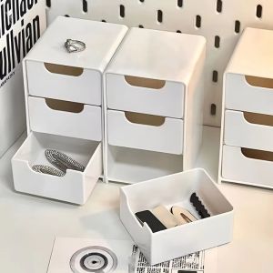 MISSUP 3-Tier Desktop Storage Box Mini Large Capacity Divider Box Durable Drawer Style Jewelry Box for Office Supplies Jewelry Cosmetics Storage
