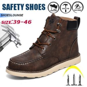 TOMITANY【Socks percuma】Kasut Keselamatan Safety Shoes Malaysia Kasut Kerja Lelaki Kasut Lelaki Tapak Getah Tahan Licin Anti Slip Kalis Air Topi Kaki Keluli Steel Toe Ringan Tahan Haus Tahan Bocor Fleksibel Mikrofiber Shoekulit Weaving Pelindung Metatarsal
