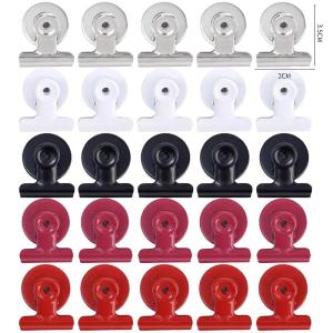 20/1ชิ้นคลิปแม่เหล็กติดตู้เย็นทำจากโลหะคลิปที่หนีบตู้เย้นแม่เหล็กยึดสำหรับจัดแสดงภาพไวท์บอร์ดแม่เหล็ก