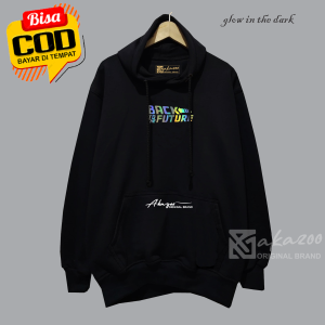 AKAZOO switer pria keren original 100% GLAW END THE DARK BACK FOTURE SABLON SAKU PUTIH