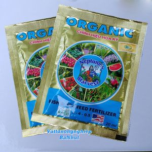 Phân Bón Lá Hữu Cơ ORGANIC NEPTUNES HARVEST FISH & SEAWEED FERTILIZER Chiết Xuất Từ Đạm Cá và Tảo Biển 01 Gói 20ml