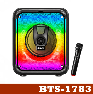 BTS-1783 8 High-Power Karaoke Box Bluetooth Speaker System with RGB Lighting Wireless Microphone