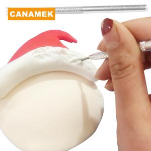 【CANAMEK】 7 Pin Feather Wire Texture Ceramics Tools Polymer Clay Sculpting Modeling Tool DIY Pottery Brush Pottery Tools Cake Accessories