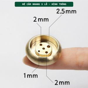 Đế Cắm Nhang Trầm Hương 5-9 Lỗ Bằng Đồng Thau Nguyên Chất Hình Trống Tối Giản Phù Hợp Nhiều Kích Thước Nhang Quà Tết