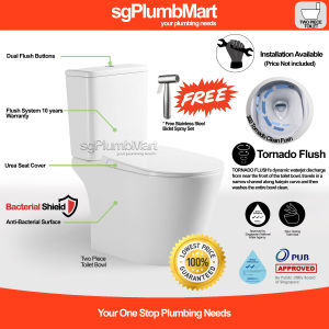 Verlin x sgPlumbMart Swirl Tornado Flush Two Piece Toilet Bowl 2 Piece WC