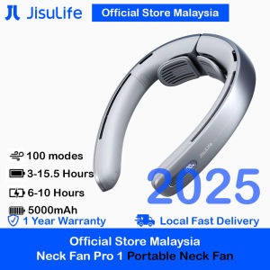 JISULIFE Super Power High Speed Air Neck Cooler Portable Neck Fan Hands Free Bladeless Fan Strong Wind Rechargeable Fan