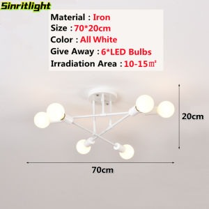 【Free Bulb】Nordic Modern Minimalist Ceiling light Classic Retro Spider Chandelier American Restaurant Nordic Living Room Bedroom Lighting