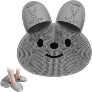 VJ5YE น่ารักน่ารักๆ แผ่นขัดเท้าขณะอาบน้ำ ของใช้ในครัวเรือน สร้างสรรค์และสร้างสรรค์ แผ่นนวดอาบน้ำ ทนทานต่อการใช้งาน รูปกระต่าย แผ่นขัดเท้า ที่ทำความสะอาดเท้า