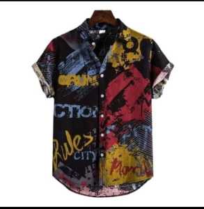 Kemeja surfing pria lengan pendek /RGC Kemeja pantai pria motif bunga Trendi/ kemeja lengan pendek