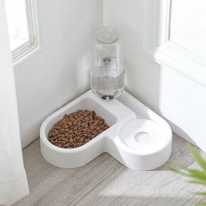 BÁT ĂN INOX CHỐNG GÙ KÈM BÌNH NƯỚC TỰ ĐỘNG HÌNH GẤU VÀ BÁT TRÁI TIM. BÁT DÀNH CHO CHÓ MÈO