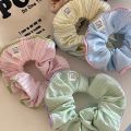 Cream Striped Hair Ring Female Sweet Bear Mori Cute Scrunchie High Elastic Hair Accesssories. 