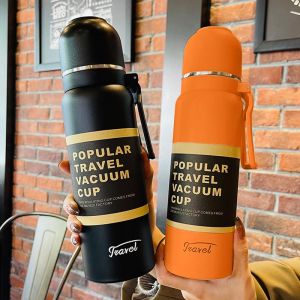 Stainless steel thermos mug thermos tumbler kettle sports kettle 650ml carry hot and cold water cups