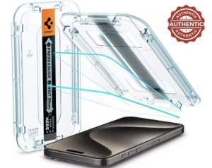 iPhone 15 Pro Max EZ Fit Tempered Glass Screen Protector Sp*gen with alignment case