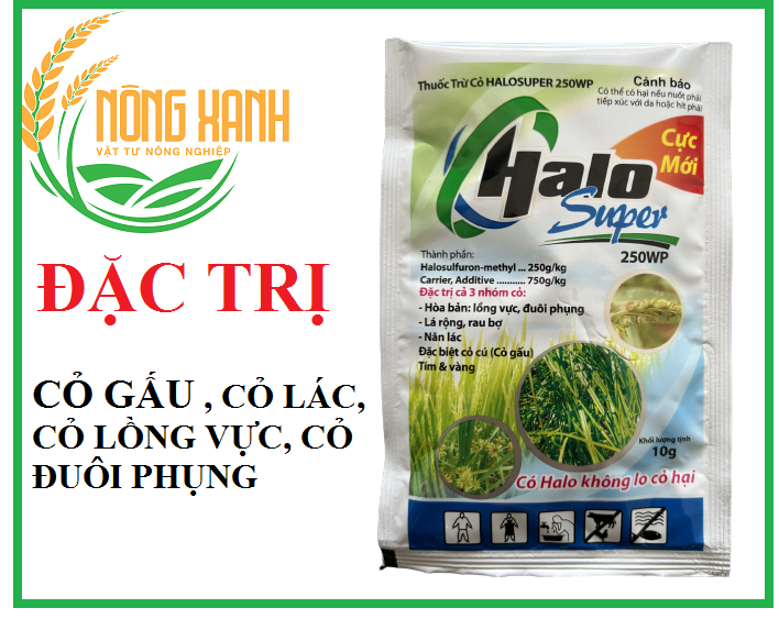 Thuốc HALO SUPER 250WP - TRỪ CỎ GẤU - CỎ ĐUÔI PHỤNG - GÓI LỚN 10G ...