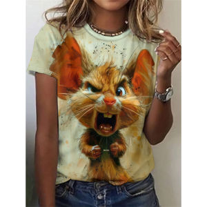 [Local Stock] ZEEMIN Mouse Turtle Frog Cat Pattern 3D Print T-Shirts Women Casual O-Neck Short Sleeve T Shirt Y2k Harajuku Tees Tops Female Clothing