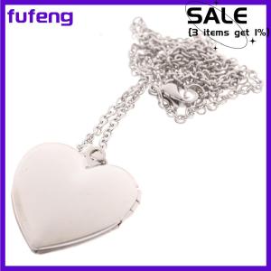 fufeng Mặt dây chuyền mề đay trái tim tình yêu cho Nam Nữ Vòng cổ hình ảnh Khung ảnh có thể mở được