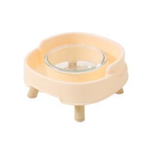 PETPARADIS Plastic Pet Dog Cat Bowl Protect Cervical Vertebra Drinking Water Pet High Feet Bowl Fashionable Anti-Tip Pet Four Legged Bowl for Dogs