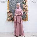 HAYNA Haiza Dress (Rose Gold) - Daily Dress Kondangan Busui Friendly Gamis Wanita Muslim. 