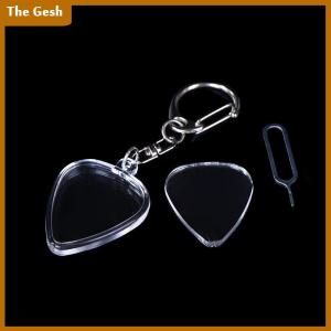 [The Gesh] Guitarists Storage Guitar Pick Collection Box Clear Holder Keyring Bag Heart Shaped Picks Size Case Musical Accessories