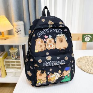 BGUVS Sức chứa lớn Ba lô capybara Hoạt hình Thoáng khí Túi sách Dễ thương Siêu nhẹ Cặp học sinh