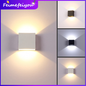 Modern LED wall Light Sconces outdoor waterproof Nordic wall lamp Square Aluminium indoor lighting Dimming light for hotel living room bedroom garden fence