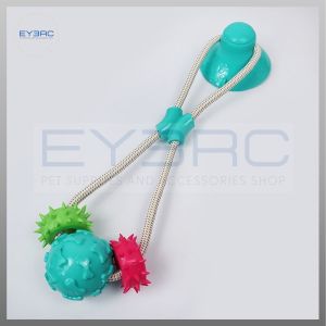 Pet Tug of War Toy Ball with Suction Cup Interactive Rope Tug Toy for Dogs Cats Durable