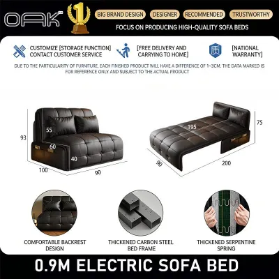 OAK Wabi-Sabi Modular Electric Sofa Bed With Adjustable Storage Sofa Multifunctional Lazy Sofa Pet-Friendly PU