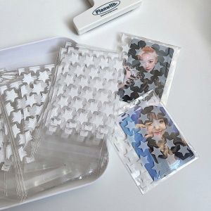 50/100Pcs INS Star Bags Self Sealing Bag Packaging Toploader Transparent Packaging Bag Durable PE Bags