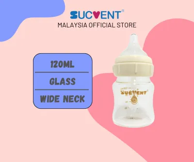 SucVent Anti-Colic Glass Baby Feeding / Milk Bottle (120ML & 200ML)
