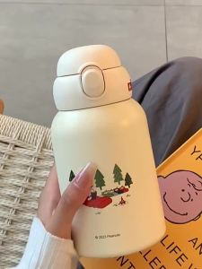 Snoopy Cup 2024 New Good-looking Thermos Cup Womens Dragon Year Gift Student Portable Cup Straw Kettle