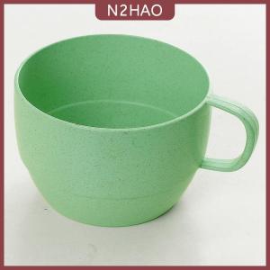 N2HAO Phong cách Bắc Âu nhựa trà cốc cà phê trà sữa uống cốc thân thiện với môi tái sử dụng rơm lúa mì Cốc du lịch phòng tắm bàn chải đánh răng cốc
