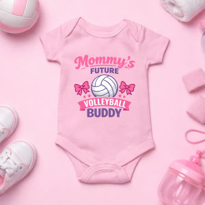 Mommys Future Volleyball Buddy Baby Onesies | Cute Baby Bodysuit Outfit | Newborn Romper Volleyball Baby Clothes | Baby Shower Gift