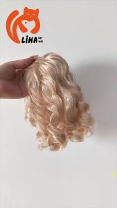 Pet wig goose wig porch goose wig big goose headwear funny costume with long braided hair cross-border