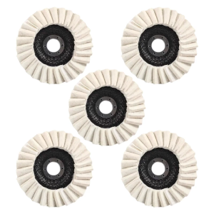 5pcs Multiple Layer Flanged Polishing Wheel Set Surfaces Refinement Tool Wool Felt Flap Polishing Disc for Metal Surfaces