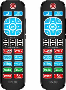 [Pack of 2] Backlit Roku Remote Replacement for Roku Players and Roku TV for Roku 1 2 3 4 Express+ Premiere/+ Ultra + with TV Control for TCL/Hisense/Onn/Roku TV Series(Not for Roku Stick)