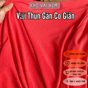 Vải Thun Gân Khổ Vải 1m4 Co Giãn 2 Chiều Mềm MạiRũ Ít Nhăn Nhàu - Đồ Thiết Kế Áo Kiểu