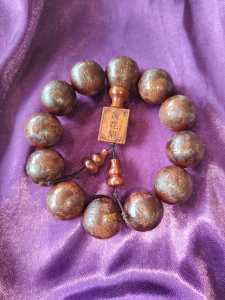 Wooden Bracelet (Big-Leaf Rosewood) Ksitigarbha Bodhisattva 12 X 20mm (Selected)