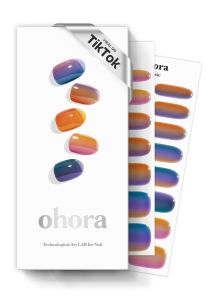 ohora Semi d Gel Nail Strips (N Gradient) - Blue Ombre Works with Any UV/LED Lamps Salon-Quality Long Lasting Easy to Apply & Remove - Includes 2 Prep Pads Nail File & Wooden Stick