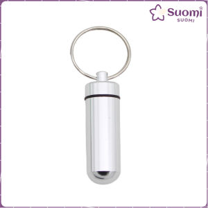Suomi Aluminum Keychain Medication Pill Box Portable Mini Travel Pill Boxes Medicine Vitamin Holder case